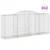 Kosze gabionowe, 12 szt, 300x50x120/140cm, galwanizowane żelazo