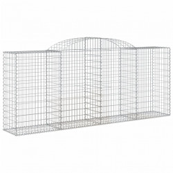 Kosze gabionowe, 12 szt, 300x50x120/140cm, galwanizowane żelazo