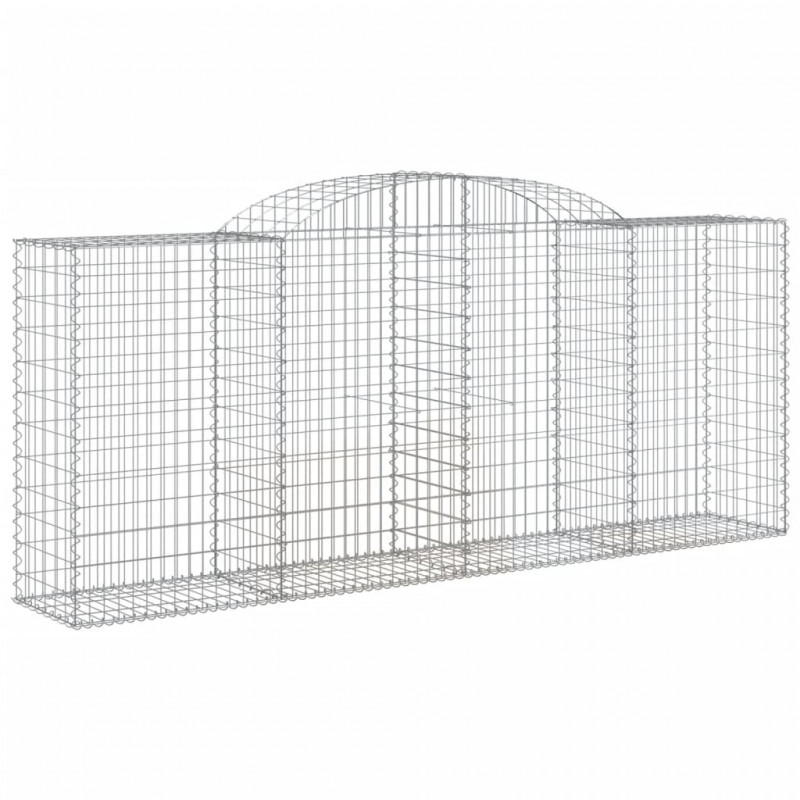 Kosze gabionowe, 12 szt, 300x50x120/140cm, galwanizowane żelazo