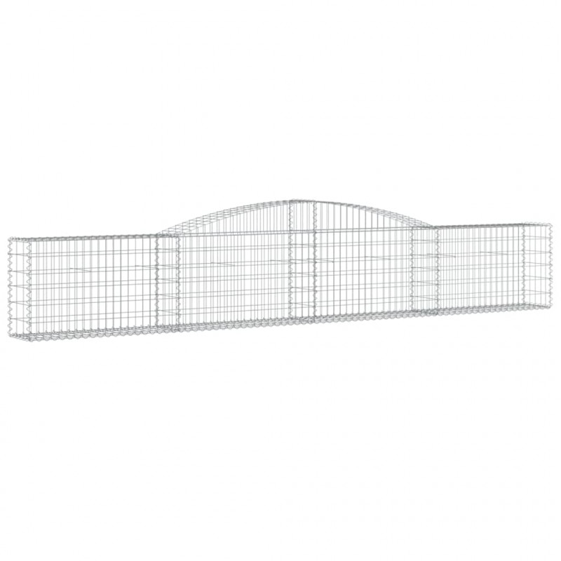 Kosze gabionowe, 9 szt, 400x30x60/80 cm, galwanizowane żelazo
