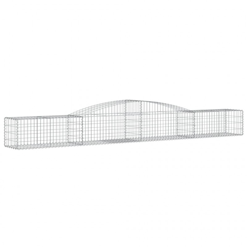Kosze gabionowe, 8 szt, 400x50x40/60 cm, galwanizowane żelazo