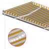 Ręcznie zwijana markiza z LED, 4x3,5 m, żółto-biała