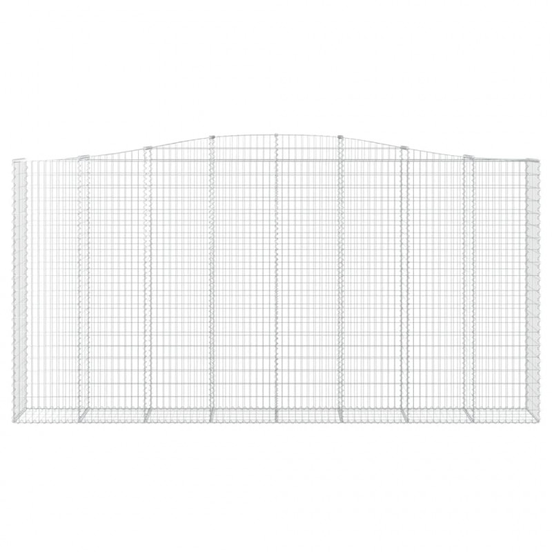 Kosze gabionowe, 5 szt, 400x50x200/220 cm, galwanizowane żelazo