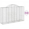 Kosze gabionowe, 18 szt, 200x50x120/140cm, galwanizowane żelazo