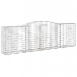 Kosze gabionowe, 10 szt, 400x50x120/140cm, galwanizowane żelazo