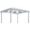 Altana ze sznurem lampek LED, 400x300 cm, kremowa, aluminium