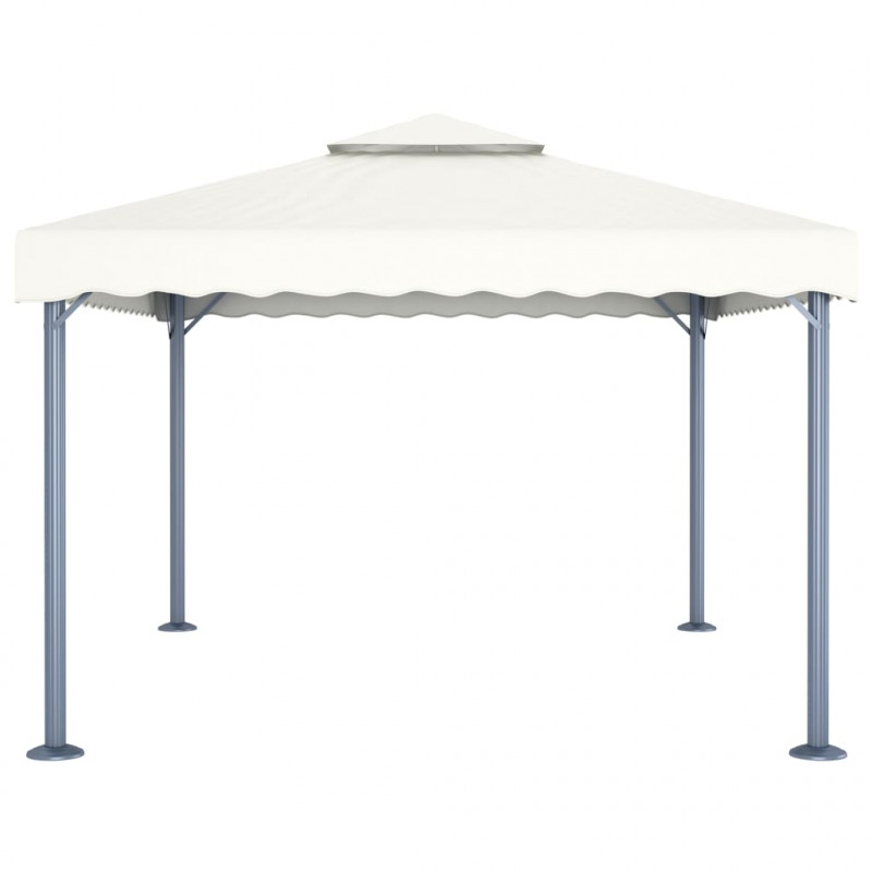Altana ze sznurem lampek LED, 400x300 cm, kremowa, aluminium