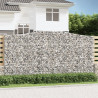 Kosze gabionowe, 7 szt, 400x50x200/220 cm, galwanizowane żelazo