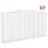 Kosze gabionowe, 7 szt, 400x50x200/220 cm, galwanizowane żelazo