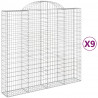 Kosze gabionowe, 9 szt, 200x50x180/200 cm, galwanizowane żelazo