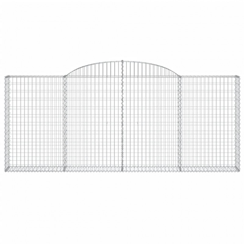 Kosze gabionowe, 12 szt, 300x30x120/140cm, galwanizowane żelazo