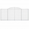 Kosze gabionowe, 12 szt, 300x30x120/140cm, galwanizowane żelazo