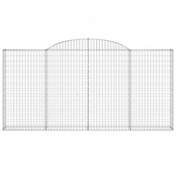 Kosze gabionowe, 8 szt, 300x30x140/160 cm, galwanizowane żelazo