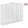 Kosze gabionowe, 4 szt, 300x50x220/240 cm, galwanizowane żelazo