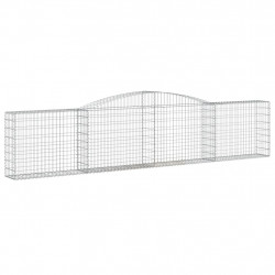 Kosze gabionowe, 25 szt, 400x30x80/100 cm, galwanizowane żelazo