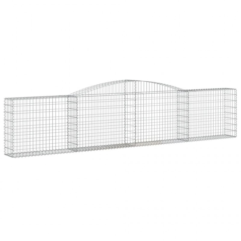 Kosze gabionowe, 25 szt, 400x30x80/100 cm, galwanizowane żelazo
