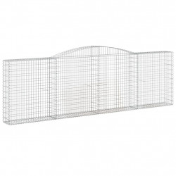 Kosze gabionowe, 8 szt, 400x30x120/140 cm, galwanizowane żelazo