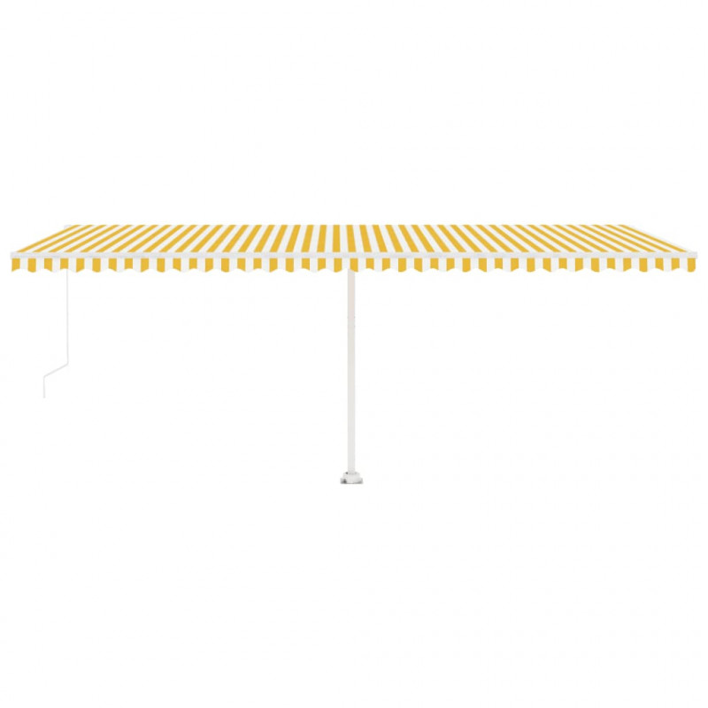 Ręcznie zwijana markiza z LED, 600x350 cm, żółto-biała