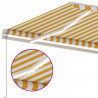 Ręcznie zwijana markiza z LED, 600x350 cm, żółto-biała