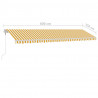 Ręcznie zwijana markiza z LED, 600x350 cm, żółto-biała