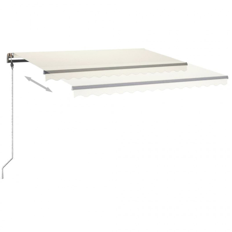 Ręcznie zwijana markiza z LED, 450x350 cm, kremowa