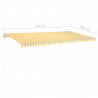 Ręcznie zwijana markiza z LED, 6x3,5 m, żółto-biała