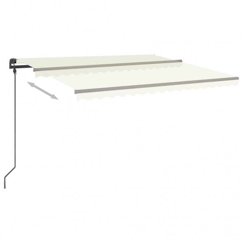 Ręcznie zwijana markiza z LED, 4,5x3,5 m, kremowa