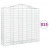 Kosze gabionowe, 15 szt, 200x50x180/200cm, galwanizowane żelazo