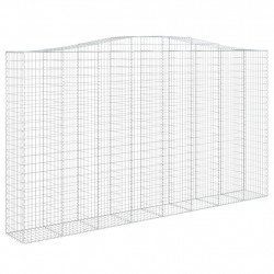 Kosze gabionowe, 7 szt, 400x50x220/240 cm, galwanizowane żelazo
