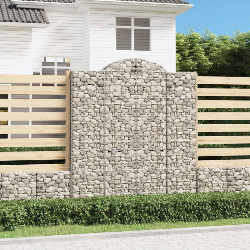 Kosze gabionowe, 4 szt, 200x30x220/240 cm, galwanizowane żelazo
