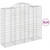 Kosze gabionowe, 14 szt, 200x50x160/180cm, galwanizowane żelazo