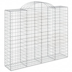 Kosze gabionowe, 14 szt, 200x50x160/180cm, galwanizowane żelazo