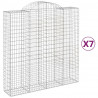 Kosze gabionowe, 7 szt, 200x50x200/220 cm, galwanizowane żelazo