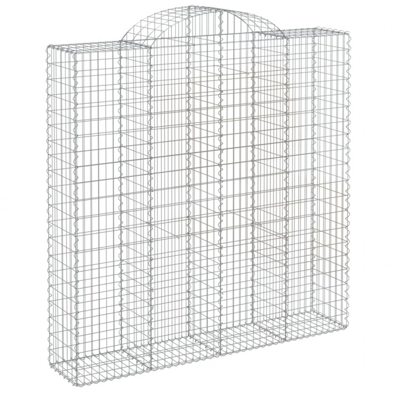 Kosze gabionowe, 7 szt, 200x50x200/220 cm, galwanizowane żelazo