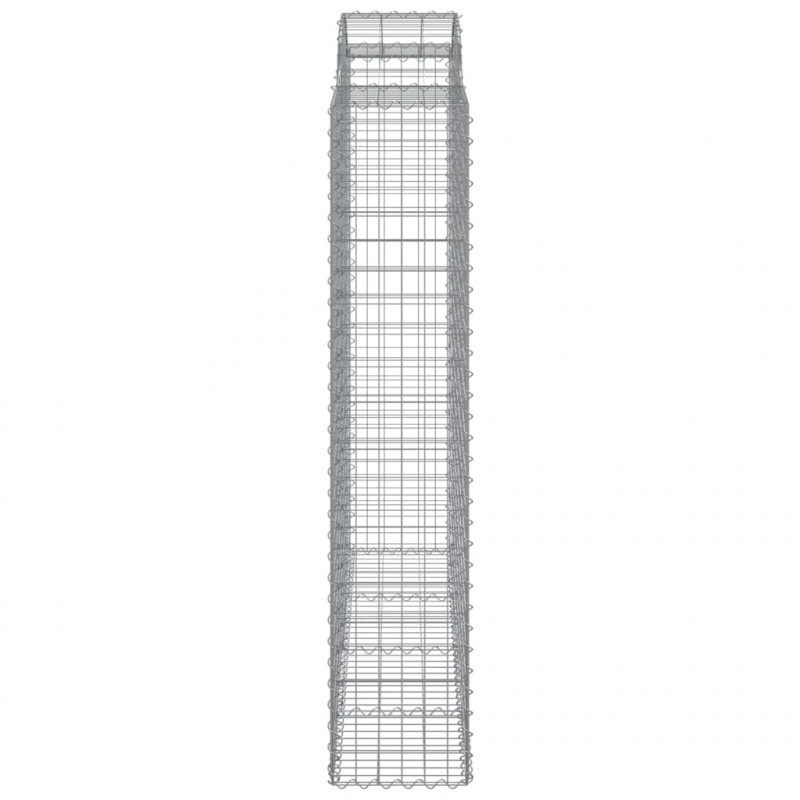 Kosze gabionowe, 7 szt, 200x50x200/220 cm, galwanizowane żelazo