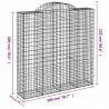 Kosze gabionowe, 9 szt, 200x50x200/220 cm, galwanizowane żelazo