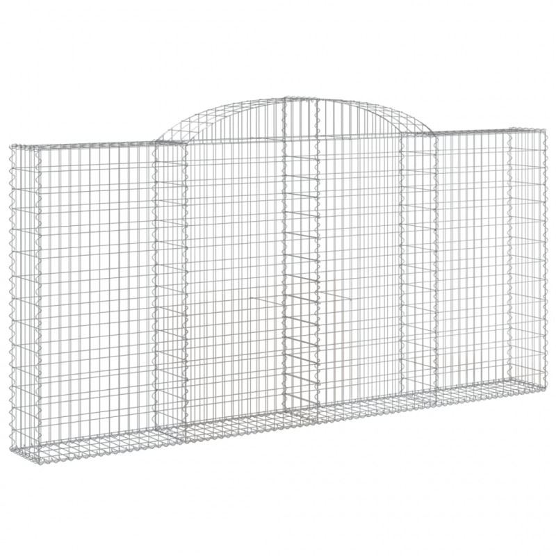 Kosze gabionowe, 13 szt, 300x30x140/160cm, galwanizowane żelazo