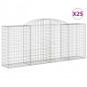 Kosze gabionowe, 25 szt, 300x50x120/140cm, galwanizowane żelazo