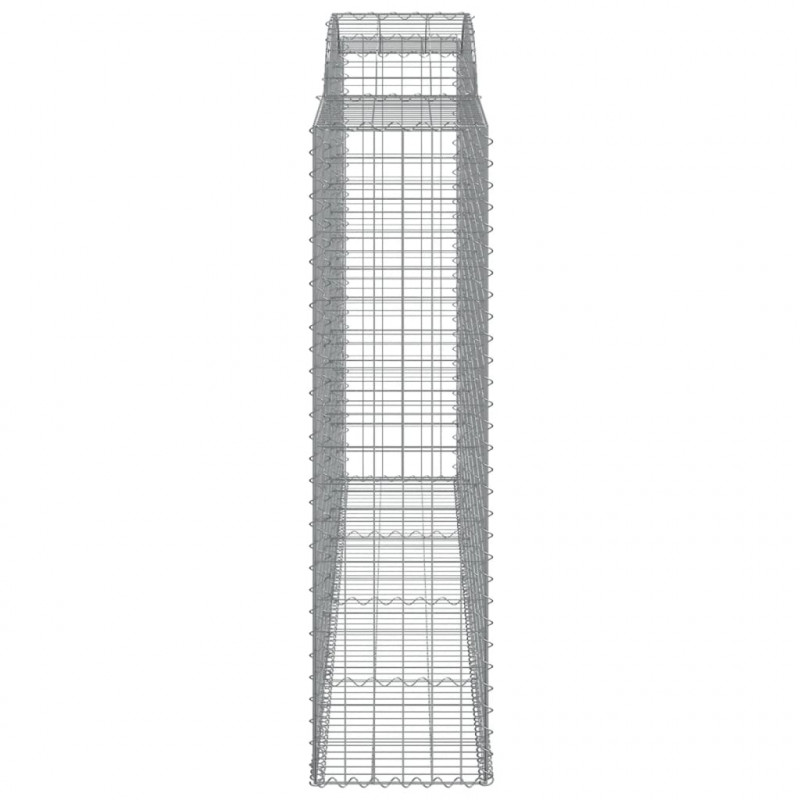 Kosze gabionowe, 12 szt, 300x50x180/200cm, galwanizowane żelazo