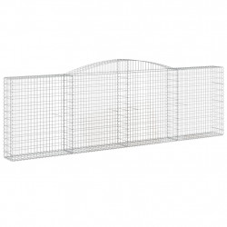 Kosze gabionowe, 10 szt, 400x30x120/140cm, galwanizowane żelazo