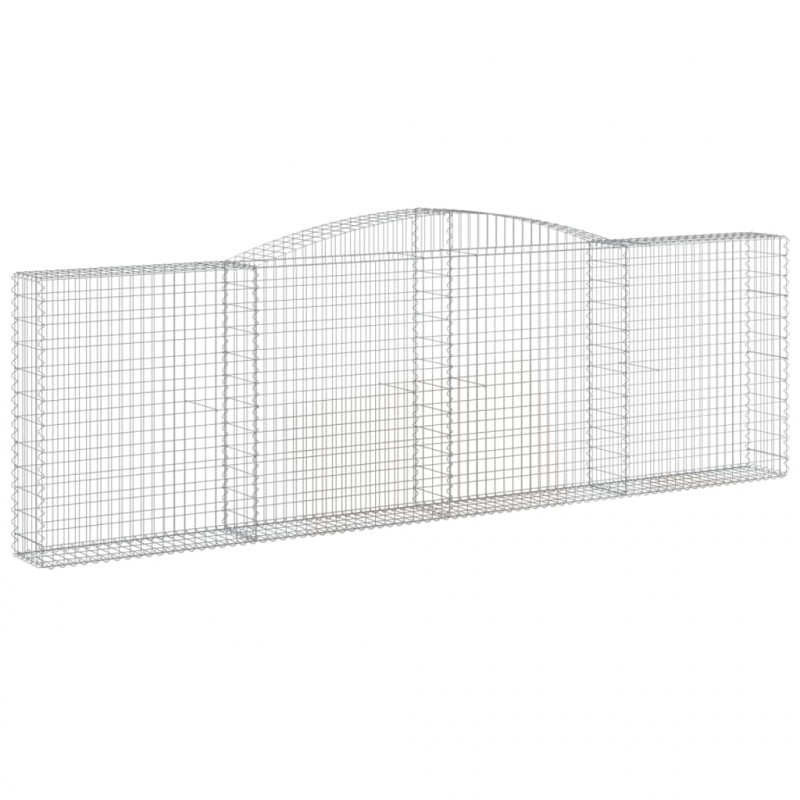 Kosze gabionowe, 10 szt, 400x30x120/140cm, galwanizowane żelazo