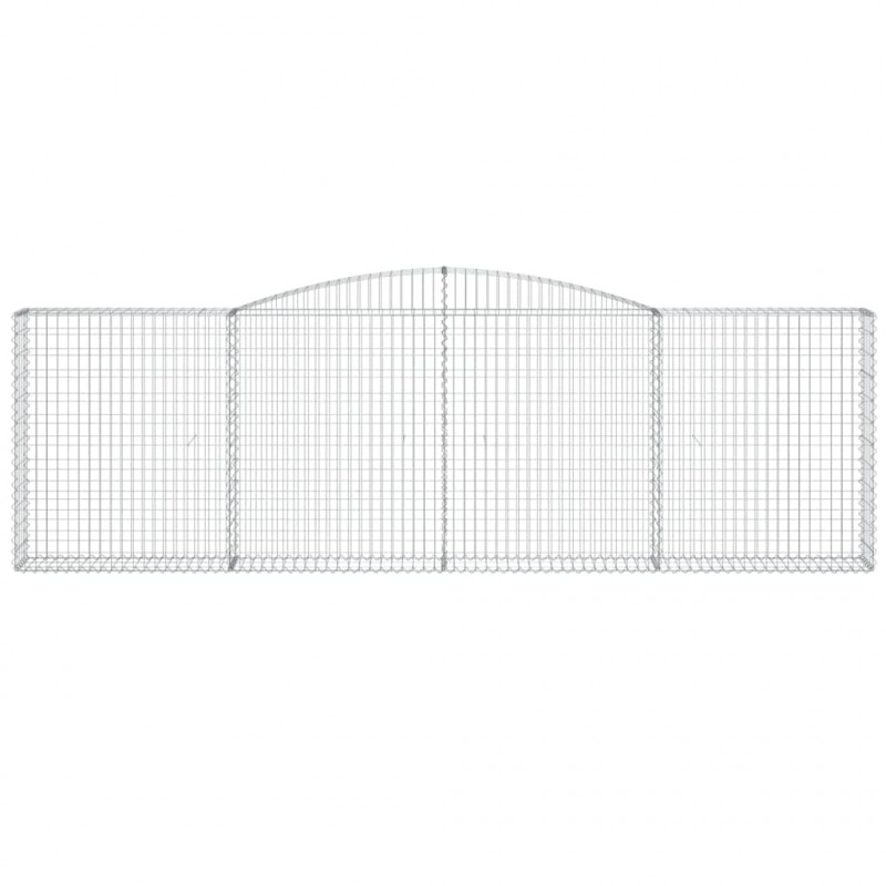Kosze gabionowe, 10 szt, 400x30x120/140cm, galwanizowane żelazo