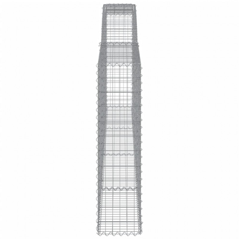 Kosze gabionowe, 10 szt, 400x30x120/140cm, galwanizowane żelazo