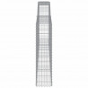 Kosze gabionowe, 10 szt, 400x30x120/140cm, galwanizowane żelazo