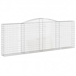Kosze gabionowe, 10 szt, 400x30x140/160cm, galwanizowane żelazo