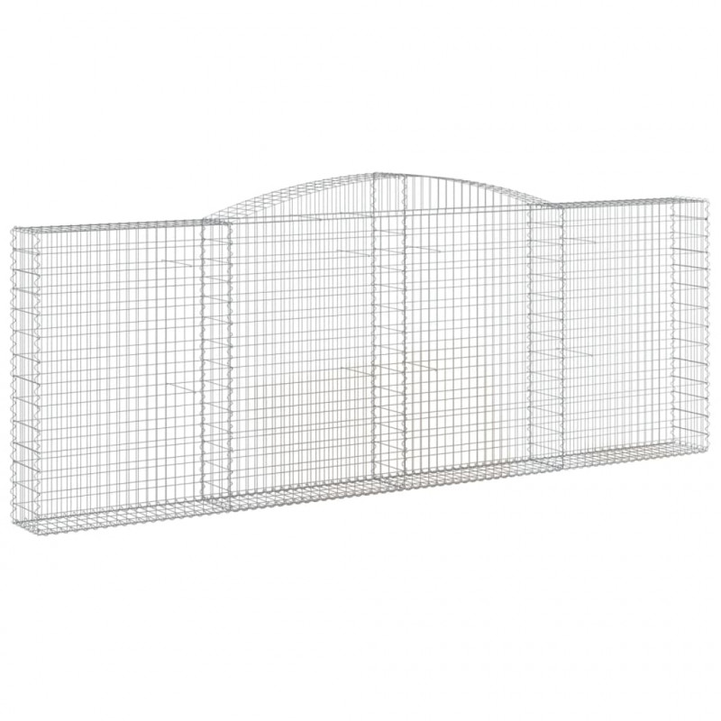 Kosze gabionowe, 10 szt, 400x30x140/160cm, galwanizowane żelazo