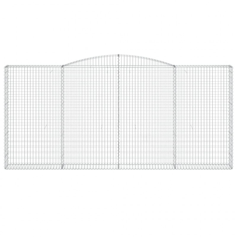 Kosze gabionowe, 5 szt, 400x30x180/200 cm, galwanizowane żelazo