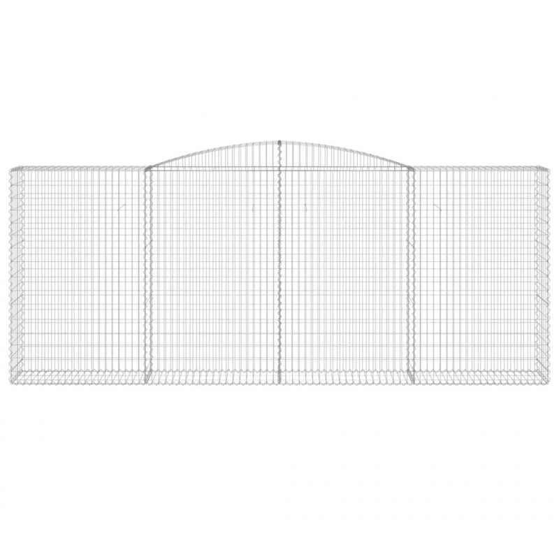 Kosze gabionowe, 10 szt, 400x50x160/180cm, galwanizowane żelazo