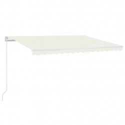 Ręcznie zwijana markiza z LED, 450x350 cm, kremowa