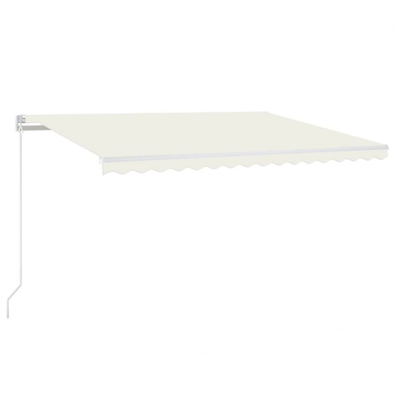 Ręcznie zwijana markiza z LED, 450x350 cm, kremowa